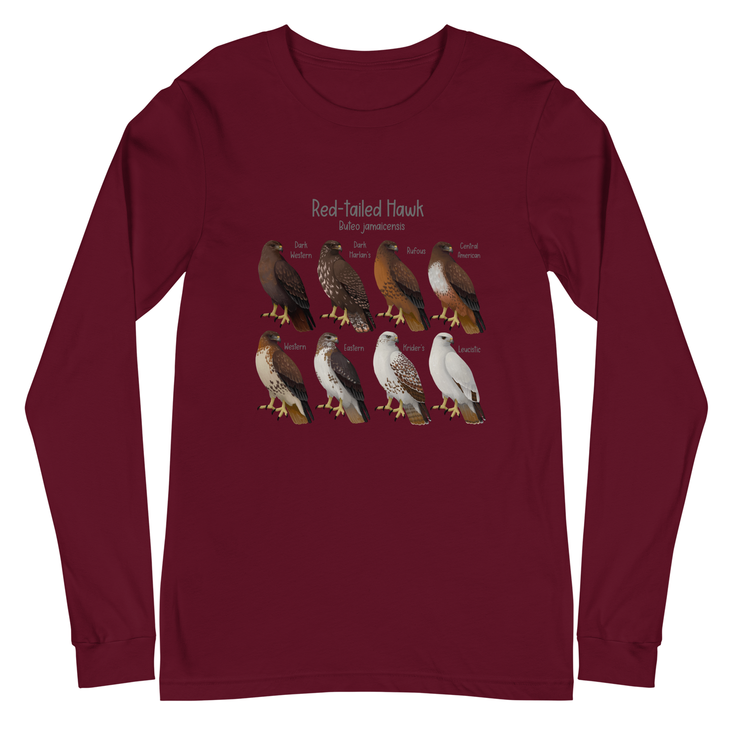 Red-Tailed Hawk Morphs Long Sleeve Tee