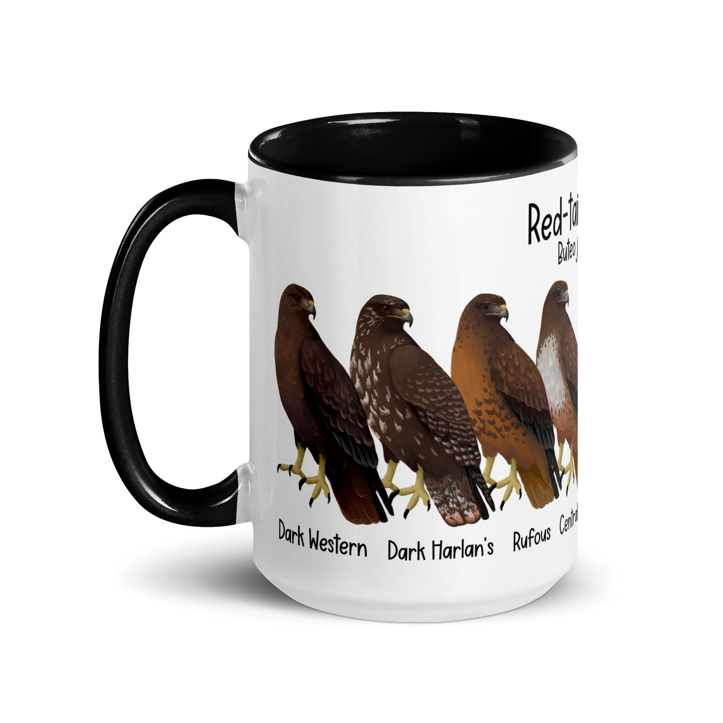 Red-Tailed Hawk Morphs Mug with Color Inside