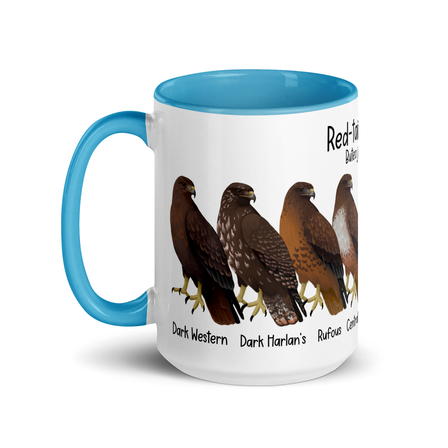 Red-Tailed Hawk Morphs Mug with Color Inside