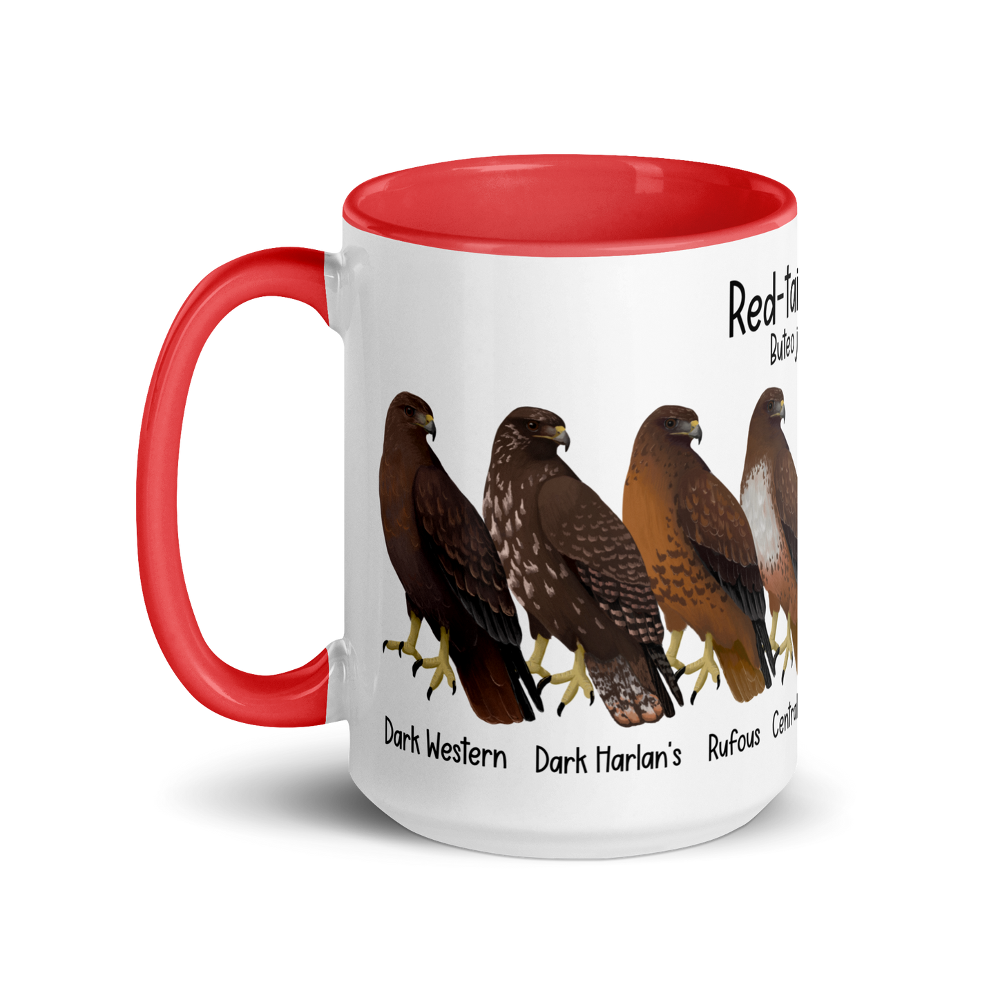 Red-Tailed Hawk Morphs Mug with Color Inside