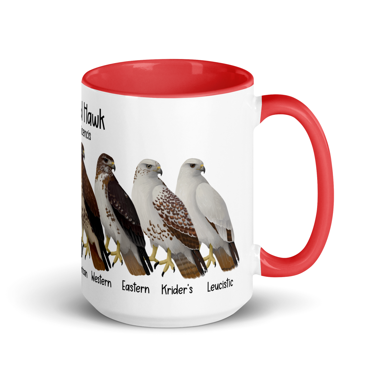 Red-Tailed Hawk Morphs Mug with Color Inside